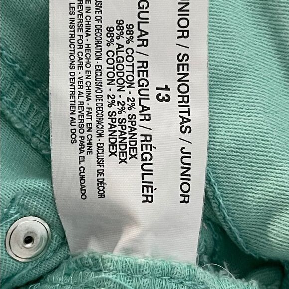 True Freedom  "Leggy" Mint Green Jean/Jegging Size‎ 13 Juniors - Picture 4 of 8